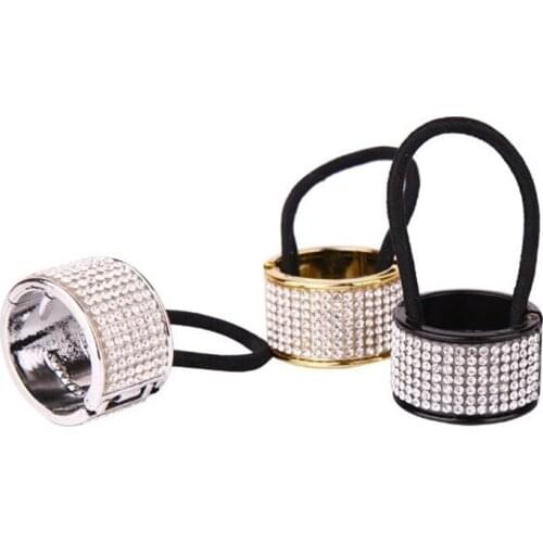 Girl Hairband Pearl Women Hair Accessories Scrunchy Punk Ponytail Holder Plastic Crystal Gum for Hair Ring Elastic Hair Band