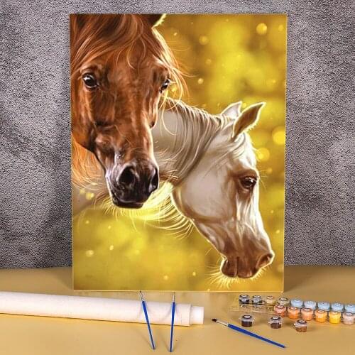 Animal Horse DIY Painting By Numbers Complete Kit Oil Paints 40*50 Painting On Canvas Home Decor For Adults Handiwork