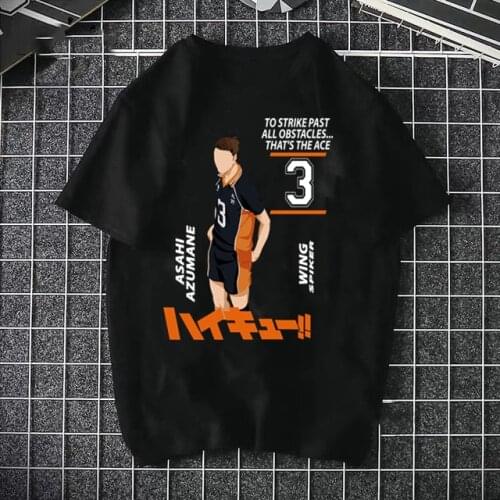 2021 Fashion Haikyuu Anime Print T-Shirts Women Summer Loose Oversized T-Shirt Cartoon Women Clothing Tops Punk clothes