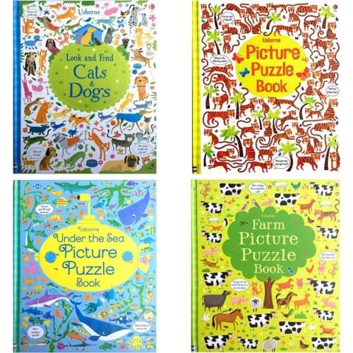 4 Books/Set Usborne Picket Puzzle Book Original English Reading Childrens Books