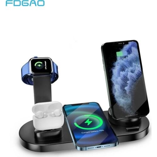 4 in 1 Wireless Charging Stand For Apple Watch iPhone 12 11 X 8 XS XR Airpods Pro Qi Fast Chargers Dock Station for Samsung S21