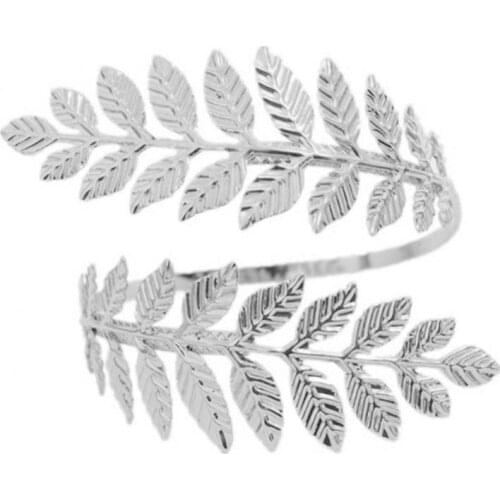 50% Wholesales Fashion Women Metal Leaf Charm Open Bracelet Arm Cuff Armlet Bangle Fine Jewelry