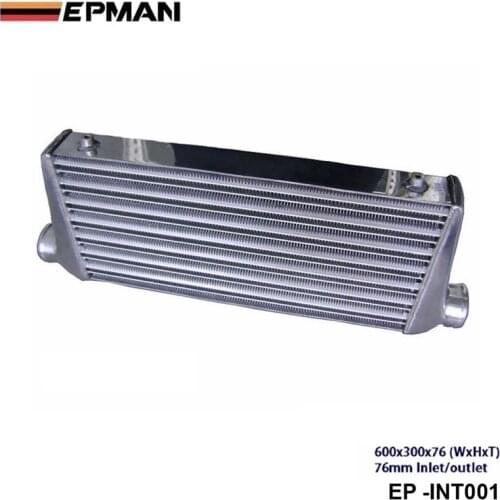 Aluminum Turbo Intercooler Inter Cooler 600 X 300 X 76 MM Front Mount 600*300*76 OD:76mm EP-INT001