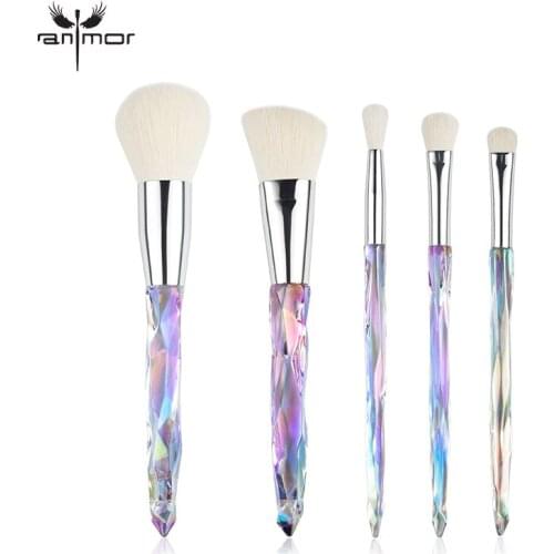 Anmor Makeup Brushes Set Powder Contour Eyeshadow Make Up Brush Synthetic Hair Blending Blush With Crystal Handle Pinceles
