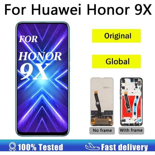 AUMOOK Original for Huawei Honor 9X LCD Global Display Touch Screen 10 Touch Digitizer Assembly Frame Lcd Replacement Display