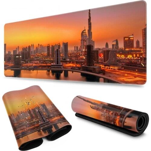 City views New York Moscow Tokyo Dubai Mousepad Desk Table Game Office Work gamer Large Mouse pad Mats Non-slip Laptop Cushion
