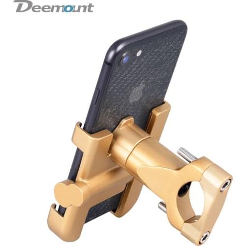 Deemount Heavy Duty Alloy Bicycle Handlebar Rack 360D Rotation Adjust GPS Bike Phone Holder Motorcycle E-bike Bracket Mount