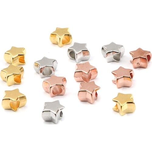 DoreenBeads Fashion CCB Plastic Beads Pentagram Star Handmade DIY Making Jewelry About 10mm x 9mm, Hole: Approx 3.9mm, 300PCs