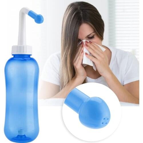 500ml Child Adult Nasal Rinse Cleaner Irrigation Nasal Wash Bottle Nose Care Tool(Blue)Allergic Rhinitis Neti Pot Clean The Nose