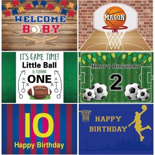 Football Soccer Basketball Sports Stadium Backdrop Kid Baby Birthday Party Photocall Custom Photo Background Photography Studio