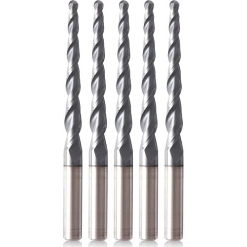 VACK Router Bits Tapered Ball Nose End Mill Tungsten Solid Carbide Cnc Taper Ball Nose End Mill Wood Metal Cutter Milling Cutter