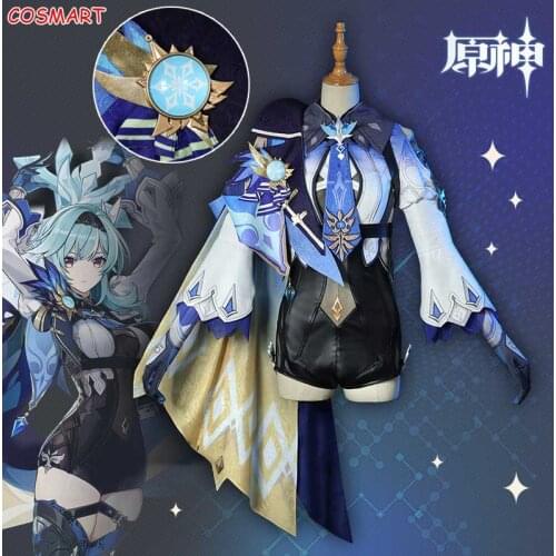 Anime Genshin Impact Eula Cosplay Costume Game Suit Uniform Halloween Carnival Outfit For Women XS-XXL 2021 NEW