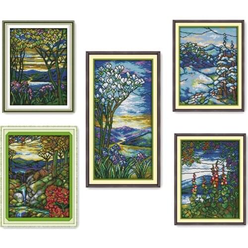 Everlasting Love Scenery (1) Chinese Cross Stitch Kits Ecological Cotton Stamped 11 14CT DIY Gift New Year Decorations For Home