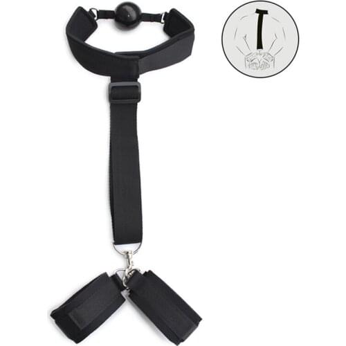 Harness Mouth Soft Solid Gag Collar Hand Cuffs Adult Sexy Game Fetish Bondage Set Sex Toy Restraint Adult Products Bdsm Women