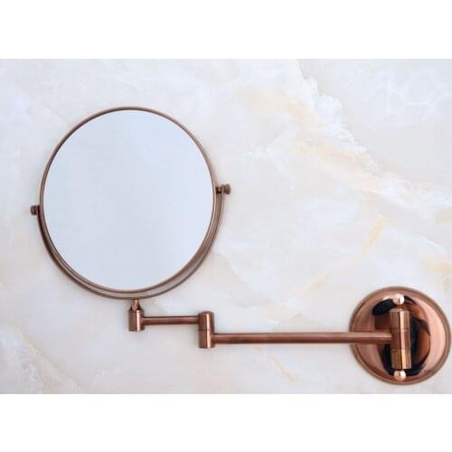 Rose Red Gold Color Brass Bathroom Shaving Beauty Makeup Magnify Mirror Dual Side Wall Mounted / Bathroom Accessory mba637