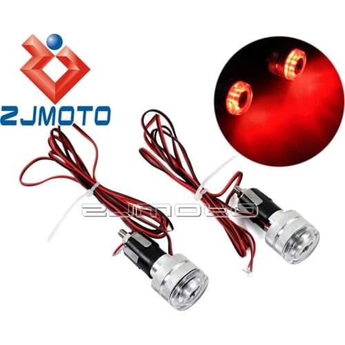 Motorcycle Handlebar Turn Signal Light 7/8" Grip Bar End LED Plug Turn Signals Strobe Side Marker Lights