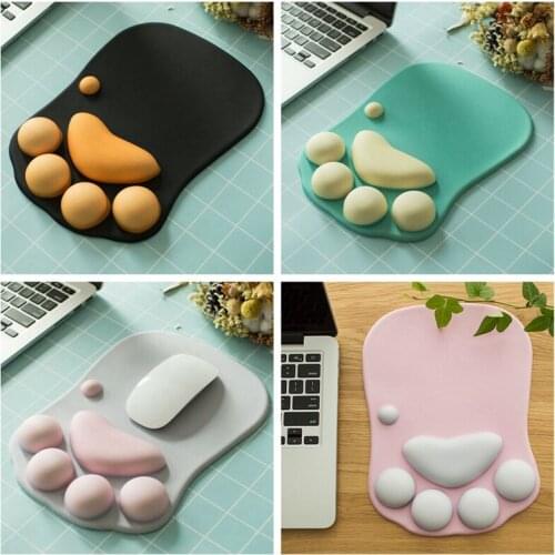 Cute Cat Paw Mouse Pad Single-Side Nonslip Silicone Mice Mat PC Computer Wrist Rest For Girls Gift Support Dropshipping