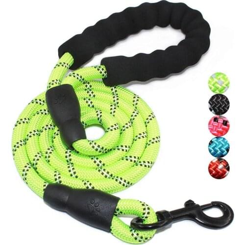 Reflective Dog Rope Large Dog Nylon Leash Rope Walking Traction Training Pet Rope Belt Glow In the Dark Rope поводок для собак