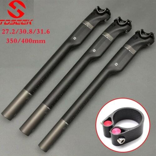 TOSEEK Carbon Seatpost 27.2/30.8/31.6mm Bicycle Seat Tube Ultralight 350/400mm MTB Seat Post Road Mountain Bike Part