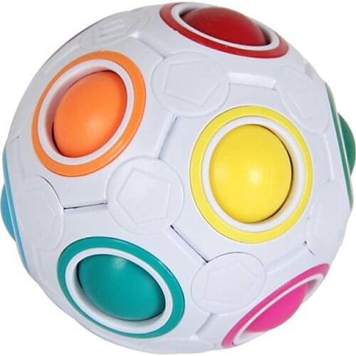 Creative Magic Cube Ball Antistress Rainbow Football Puzzle Kids Toys 12 Holes For Children Stress Reliever Toy