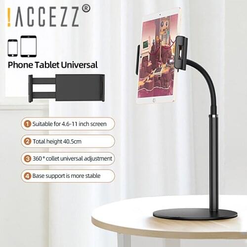 !ACCEZZ Phone Tablet Holder Lazy Bracket For iPhone 11 XS Pro Max Xiaomi mi 9 Samsung iPad Universal 360 Degree Telescopic Stand