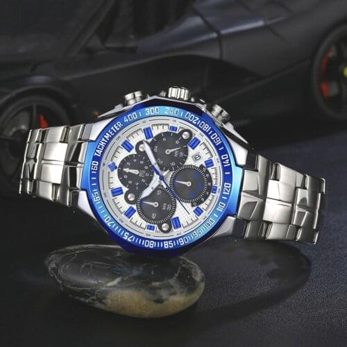 WWOOR Mens Watch 2021 Fashion Top Brand Luxury Blue Steel Watch Waterproof Sports Quartz Chronograph Watches Relogio Masculino