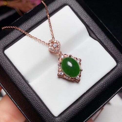 CoLife Jewelry 100% Natural Jasper Pendant for Woman 8*10mm Jasper Necklace Pendant 925 Silver Jasper Jewelry Gift for Woman