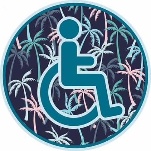 Funny Tropical Surf Disabled Car Stickers Vinyl JDM Waterproof Decal 3D Car Accessories Decoration for All Cars,13cm*13cm
