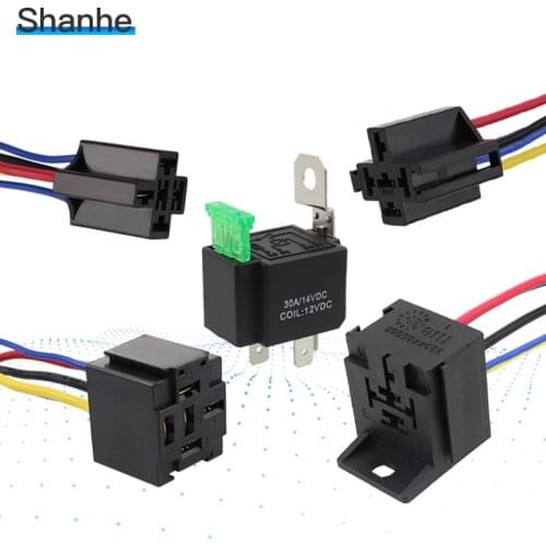 1Pcs/set Auto Fused On/Off Relays DC12V 30A 4 Pin Electronic Relay Car Automotive Relay with relay Socket