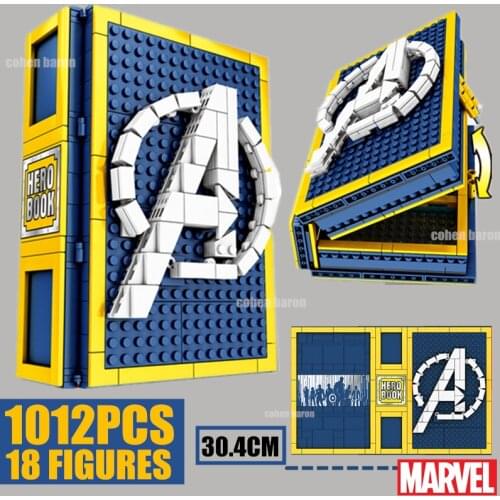 Marvel Heroes 1012PCS 18 Avengers Ironman Figures Spiderman Collection Book Captain America Building Block Brick Kid Gift Toy