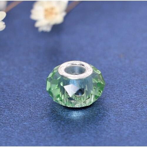 20pcs/lot 9x14mm Big Hole Faceted Crystal Glass Beads Round Handmade Lampwork Beads Fit Fashion Charm Bracelets Jewelry Making