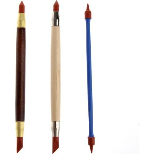 Brand 3 Pcs Pottery Clay Sculpture Carving Tools Art Craft Supplies Rubber Pens Great