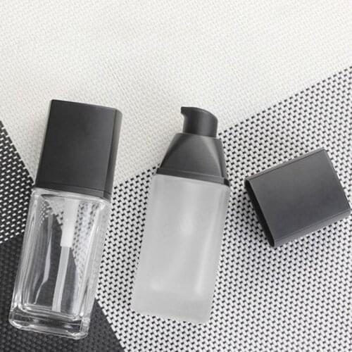 30ml Frosted Glass Refillable Empty Bottle for Lotion Liquid Body Cream Cosmetic Foundation Container Vials with Press Pump