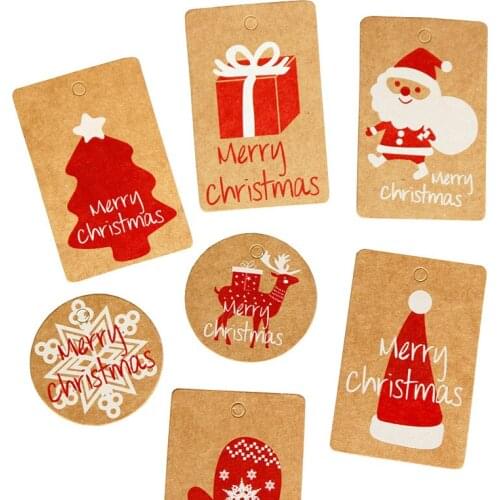 50pcs Christmas Tag Kraft Paper Christmas Decoration Tag Christmas Tree Elderly Party Card Party Wedding Diy Decor