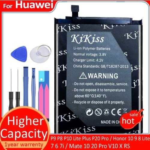 Battery For Huawei P9 P8 P10 Lite Plus P20 Pro Honor 10 9 8 Lite 7 6 7i Mate 10 20 Pro V10 X RS HB366498ECW Replacement Bateria