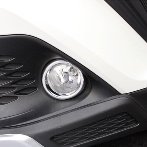 Car Chrome Carbon Fiber Front Fog Lamp Cover Trim For Toyota C-HR Chr 2015 2016 2017 2018 Accessories