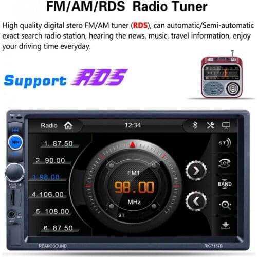 7 Inch 2 DIN Bluetooth In Dash HD Car Video Stereo Player AM / FM / RDS Radio Support Mirror Link / Aux In / Rear View Camera