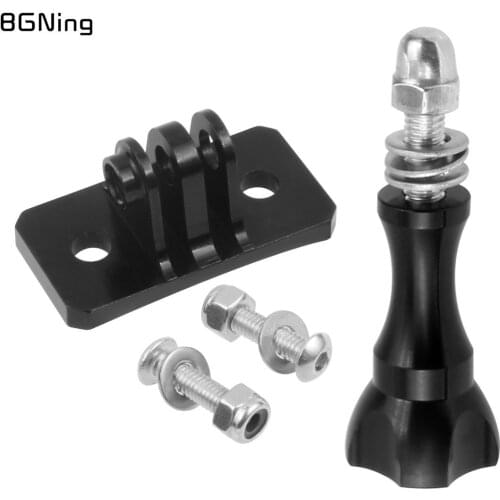 BGNing CNC Skydiving Helmet Fixed Mounts with Metal Long Screw for GoPro Max 9 8 7 6 for Insta360 ONE R for Osmo Action Camera