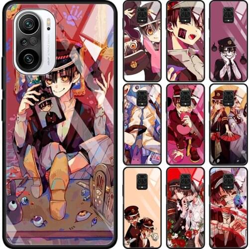 Transparent Glass Case For Redmi Note 9S 9 8 Pro 8T 7 9C 9S 6A 10 K40 K30 9T 8A Bumper hanako kun