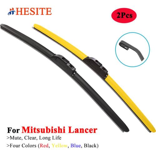 HESITE Red Winshield Wiper Blades For Mitsubishi Lancer 3 4 5 6 7 8 VIII EVO X EVOLUTION CS3 IX EX Sportback Front Window Wipers