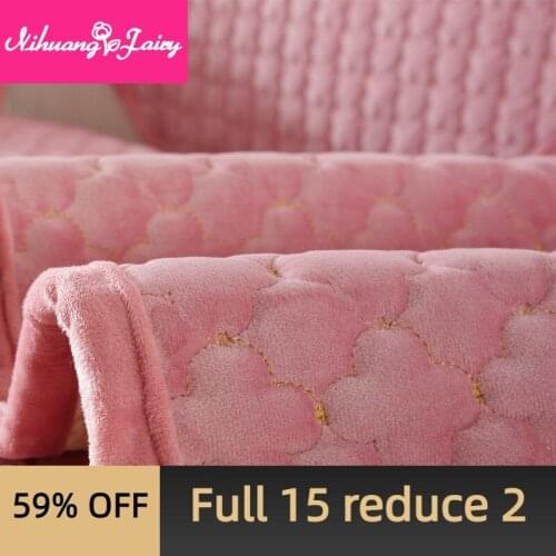 Sofa cushion non-slip plush cushion cover winter thick Nordic simple fabric cushion four seasons leather sofa towel