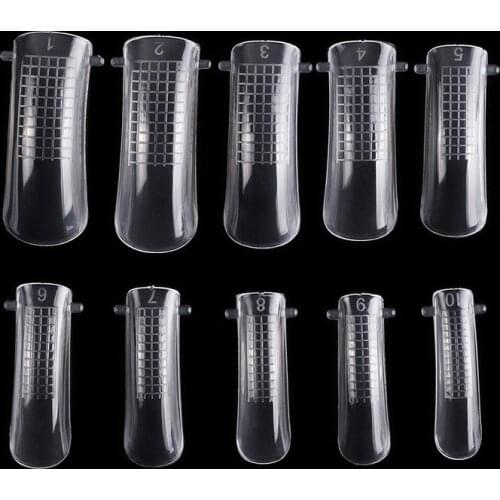 20/100PCS Quick Building Mold Fake Nail Tips Transparent Finger Extension Nail Dual Forms Nail Art UV Builder Poly UV Gel Tool