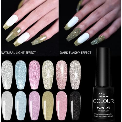 7ml Reflective Glitter Gel Semi Permanent Nail Art Varnish For Manicures Silver Blue Pink Gel Varnish Hybrid for Nail Art Design