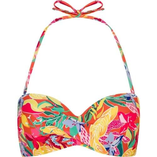 LOOK FOR YOUR WONDERFUL Womens Multicolor Flory Strapless Cup Bikini TopFREE SHIPPING