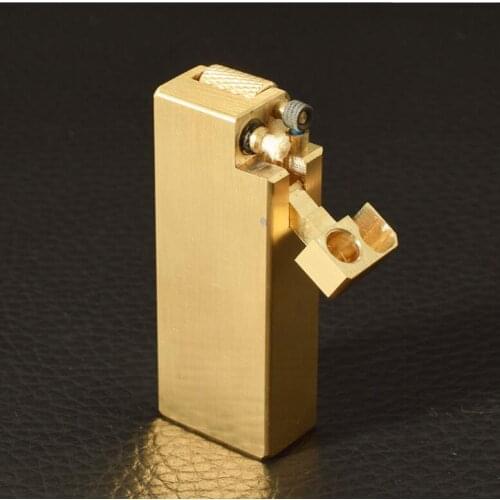 Pure Copper Kerosene Lighter Heavy Trench thickened Old Style Brass Wheel Gasoline Oil Lighter Smoking Gift