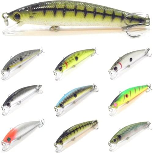 WLure 8.5cm 7.3g Minnow Crankbait 2 Balls Running Weight Transfer 2 Size 8 Hooks Tight Wobble Action Floating Jerkbait M638