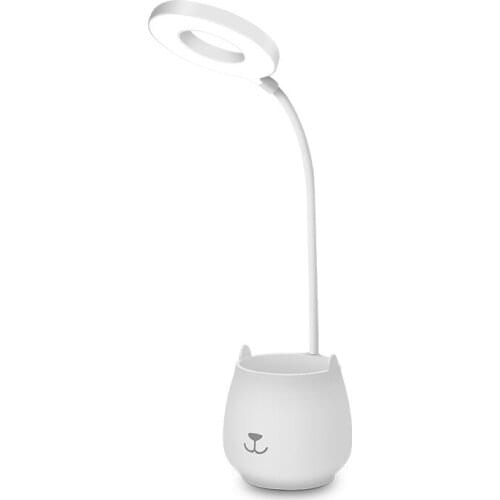 Cartoon multifunctional mobile phone holder pen holder reading lamp children warm light eye protection rechargeable night light