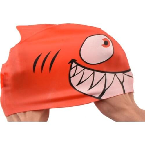 Cartoon Swimming Cap Sharx Children Silicone Kids Waterproof Ear Protector Swimming Pool Hat for Baby Boys and Girls Equipment