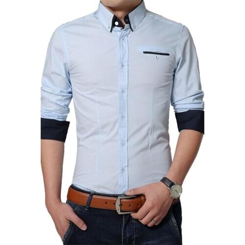 Male Social Shirt Casual Men Shirts Business Long Sleeve Turn-down Collar Cotton Man Shirt Slim Fit Popular Designs Big Size 5XL