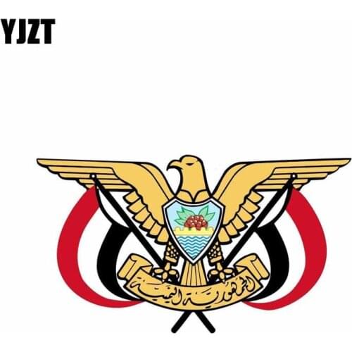 YJZT 15.2CM*8.7CM Car Styling Shield Coat Of Arms Yemen Flag Car Sticker Decal 6-0598